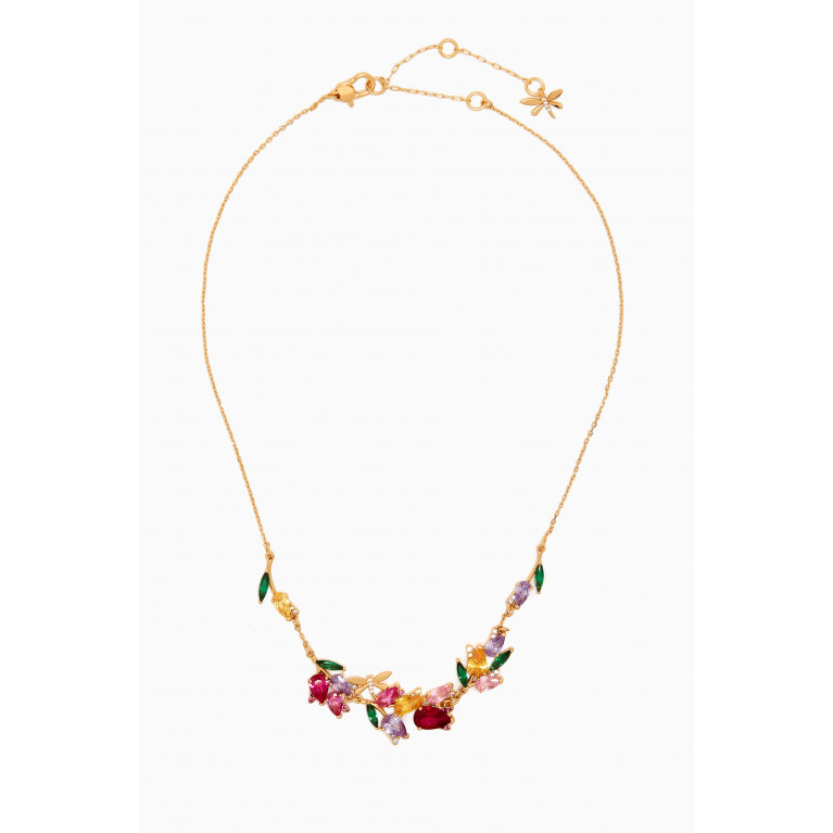 Kate Spade New York - Dragonfly & Tulip Necklace in Gold-plated Brass