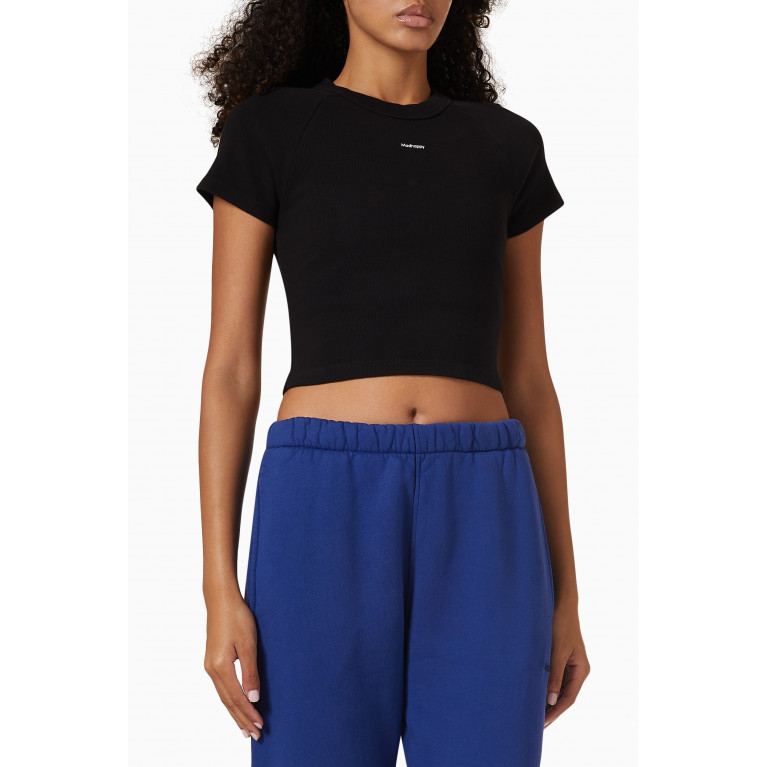 Madhappy - Classics Baby Crop T-shirt in Ribbed-cotton Black
