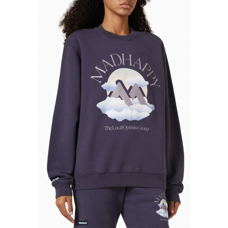 Madhappy - Outdoors Printed Sweatshirt in Cotton-fleece Blue