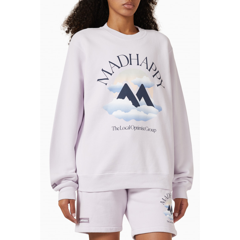 Madhappy - Outdoors Printed Sweatshirt in Cotton-fleece Purple