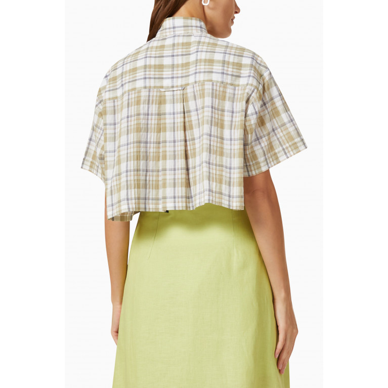 KAGE - Lisa Checked Crop Top in Cotton-blend