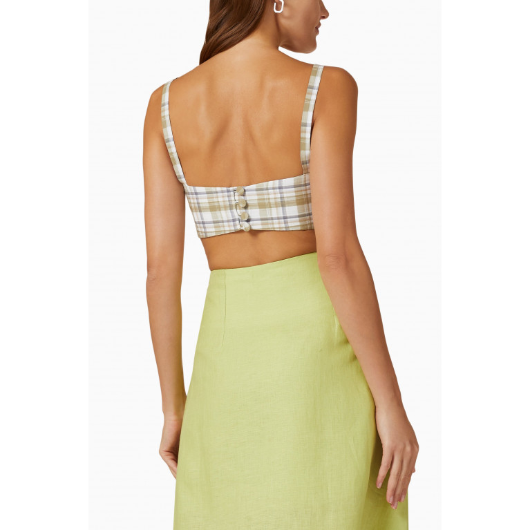 KAGE - Blythe Checked Crop Top in Cotton-blend