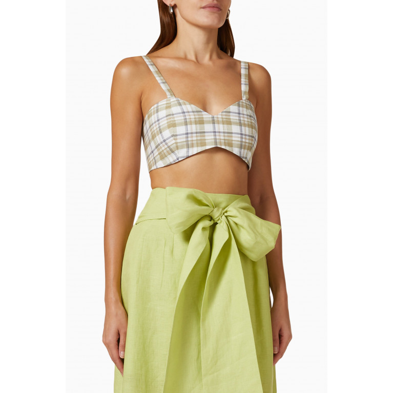 KAGE - Blythe Checked Crop Top in Cotton-blend