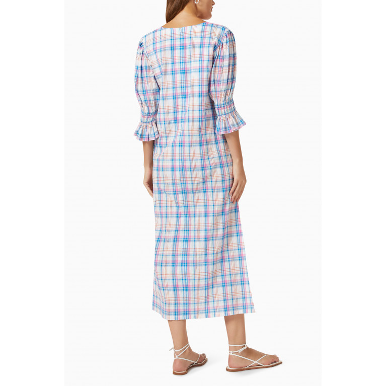 KAGE - Penelope Checked Midi Dress in Cotton-blend