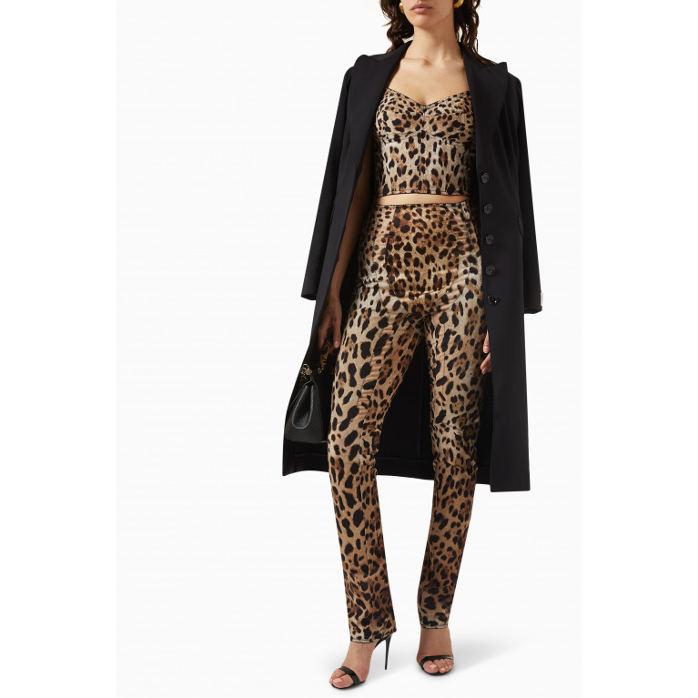 Dolce & Gabbana - x Kim Leopard-print High-rise Pants in Marquisette