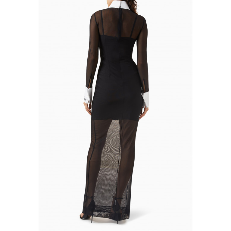 Dolce & Gabbana - x Kim Collared Maxi Dress in Stretch-tulle