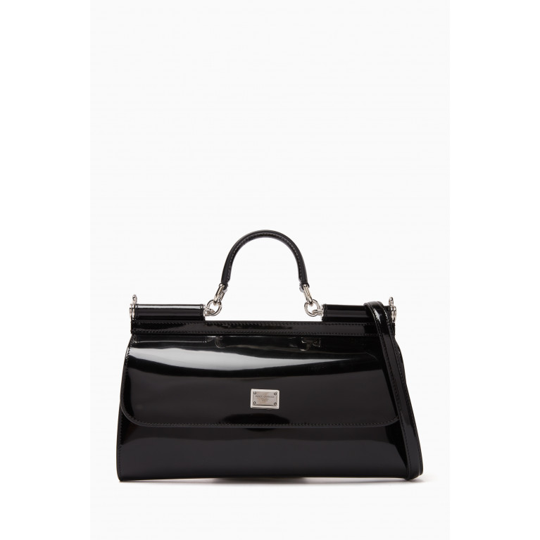 Dolce & Gabbana - x KIM Medium Sicily E/W Flat Bag in Polished Leather