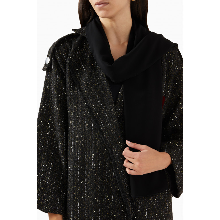 CHI-KA - Winter Patch-pocket Abaya in Metallic Tweed