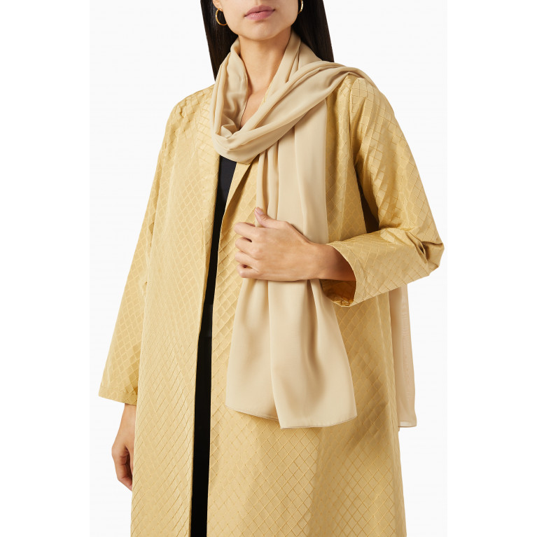 CHI-KA - Checked Abaya in Silk-jacquard