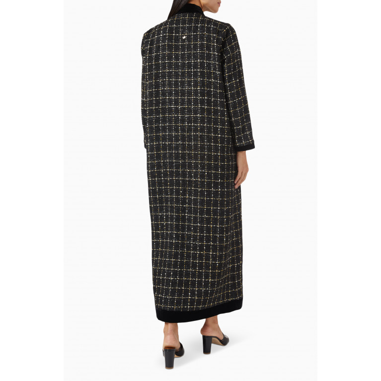 CHI-KA - Checkered Winter Abaya in Metallic Tweed