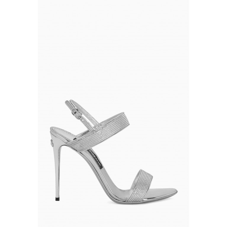 Dolce & Gabbana - Keira 105 Crystal DG Logo Sandals in Satin