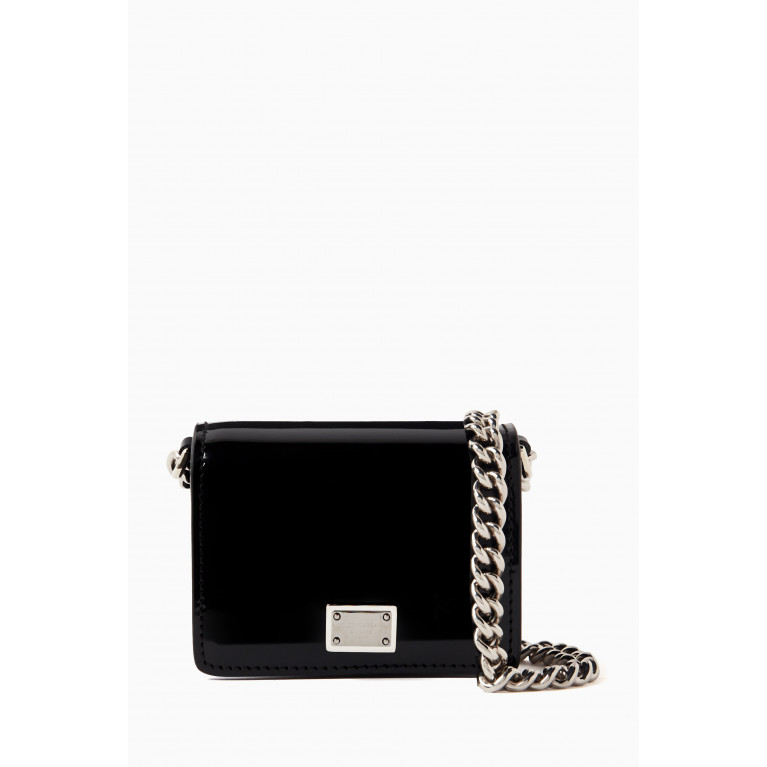 Dolce & Gabbana - Plaque Logo Wallet on Chain in Leather
