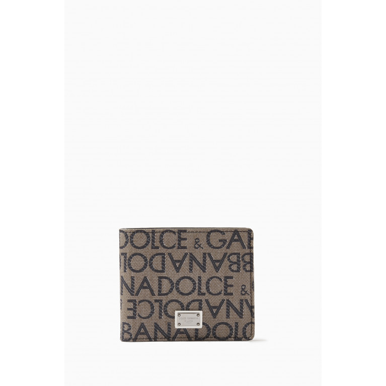 Dolce & Gabbana - All-over Logo Jacquard Bi-fold Wallet in Coated-canvas & Leather