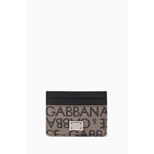 Dolce & Gabbana - All-over Logo Jacquard Card Holder in Coated-canvas & Leather