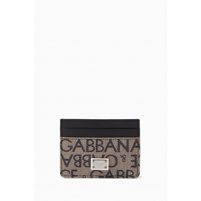 Dolce & Gabbana - All-over Logo Jacquard Card Holder in Coated-canvas & Leather