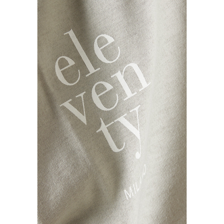 Eleventy - Logo T-shirt in Cotton Green