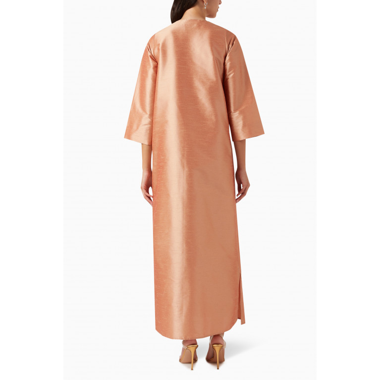 HQ by Homa Q - Beaded Wide-sleeved Maxi Dress in Silk