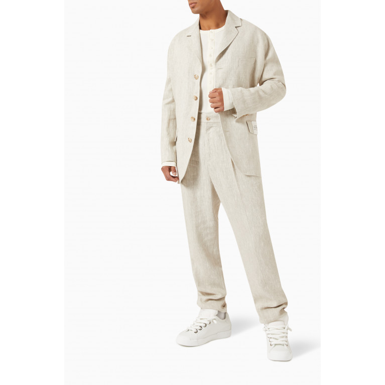 Dolce & Gabbana - Single-breasted Blazer in Cotton and Linen