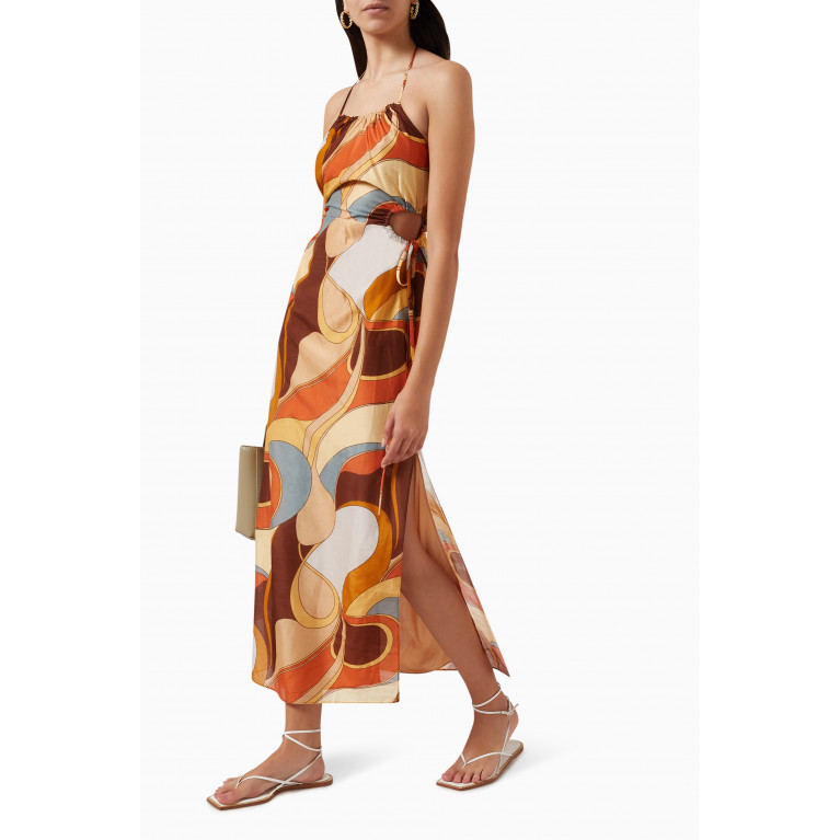 SIR The Label - Vista Halter Midi Dress in Silk Blend