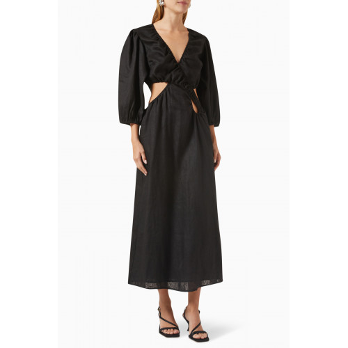 Suboo - Roy Cut-out Maxi Dress in Linen