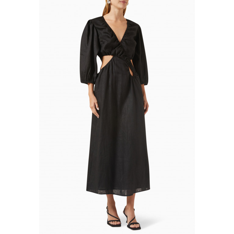 Suboo - Roy Cut-out Maxi Dress in Linen