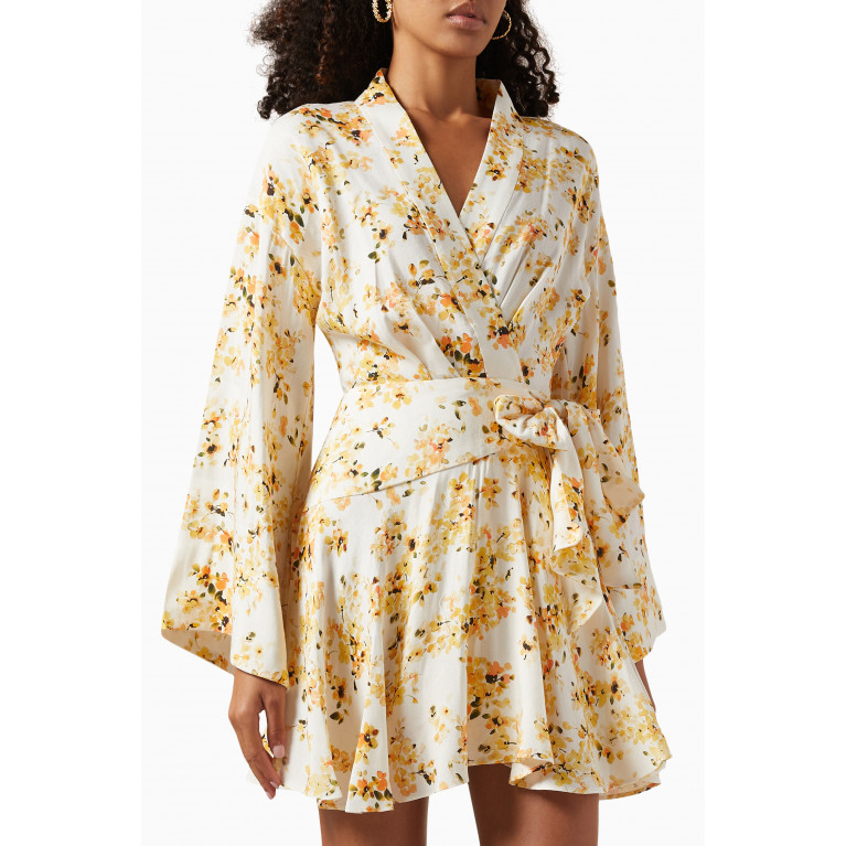 Significant Other - Maia Mini Wrap Dress in Linen Blend