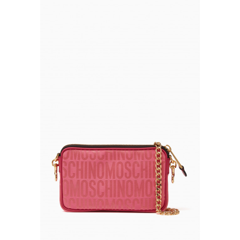 Moschino - Small Logo Camera Bag in Jacquard Pink