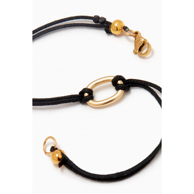 The Monotype - The Wyatt Amulet Bracelet in Cord & Gold-plated Brass