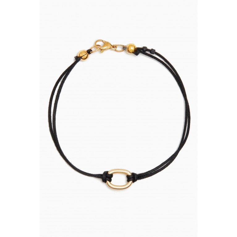 The Monotype - The Wyatt Amulet Bracelet in Cord & Gold-plated Brass