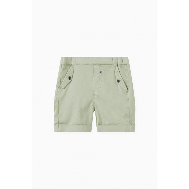 Tartine et Chocolat - Tartine et Chocolat - Buttoned-pockets Shorts in Cotton Green
