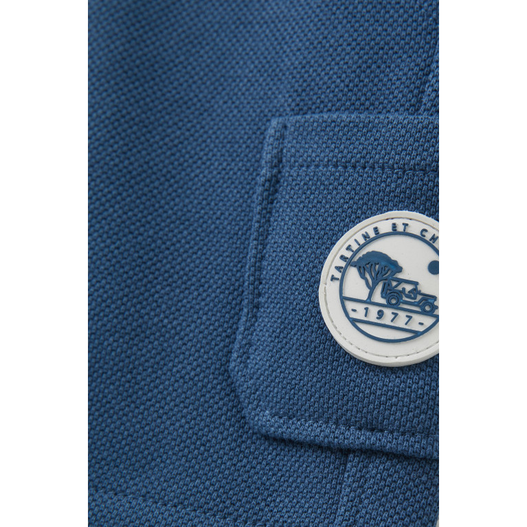 Tartine et Chocolat - Cargo Shorts in Cotton Knit Blue