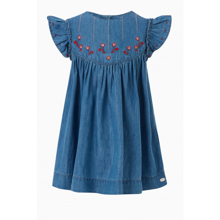 Tartine et Chocolat - Floral-embroidered Frill Dress in Cotton-blend