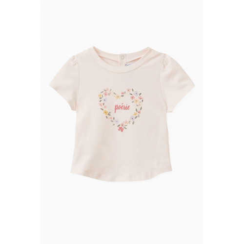 Tartine et Chocolat - Floral Heart Print T-SHIRT IN cOTTON