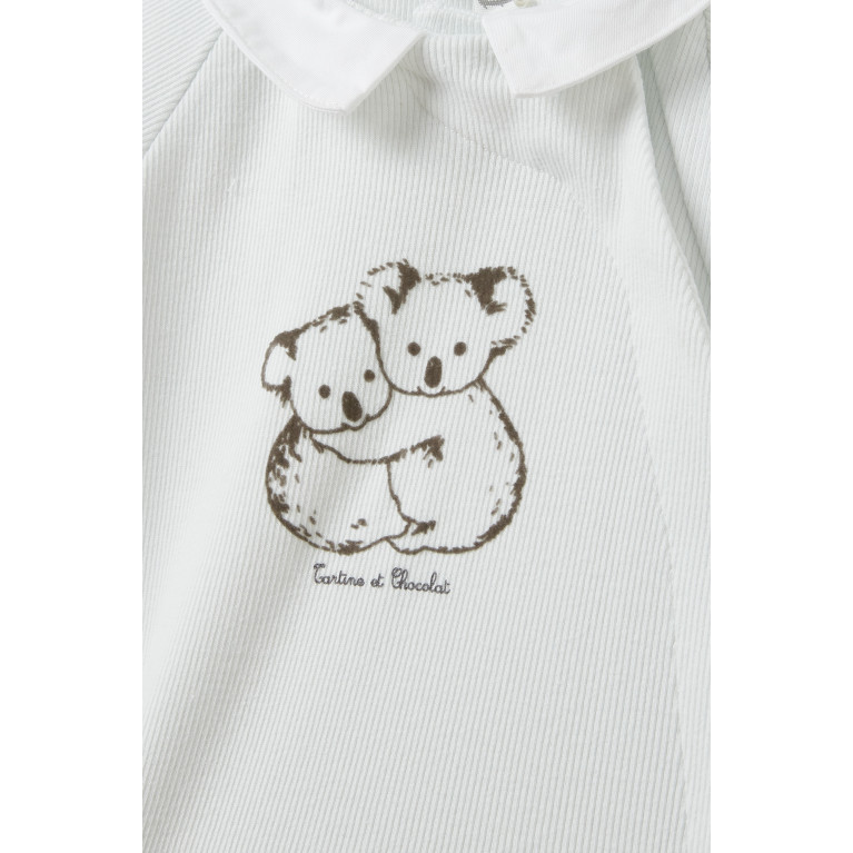 Tartine et Chocolat - Koala-print Sleepsuit in Cotton