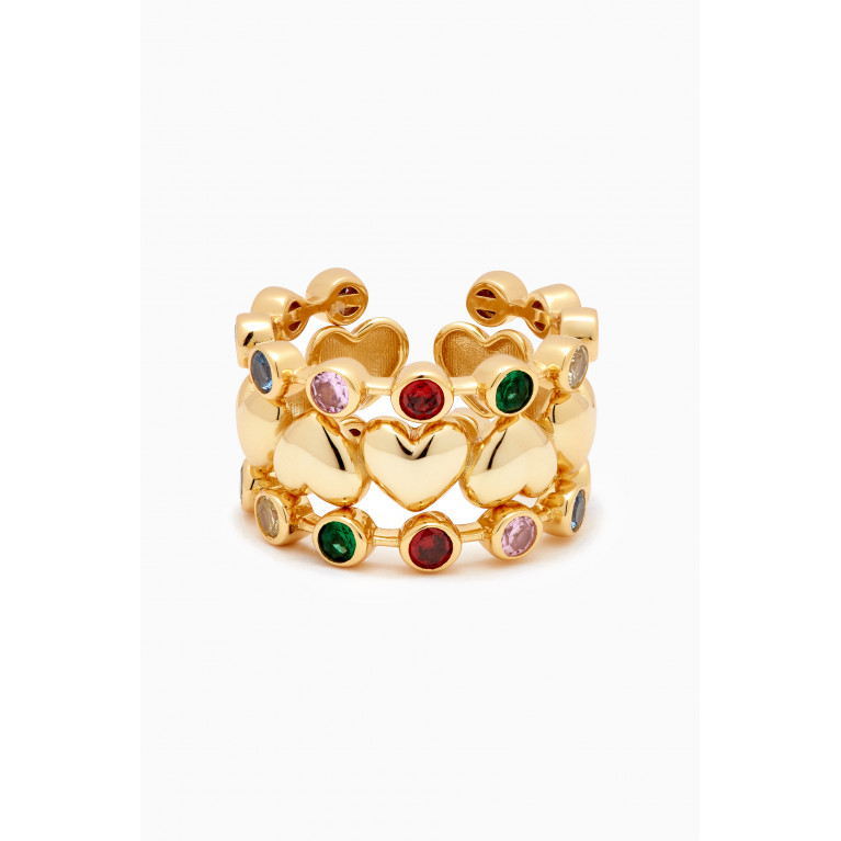 The Jewels Jar - Esmé Rainbow Stacked Ring Set in 18kt Gold-plated Sterling Silver