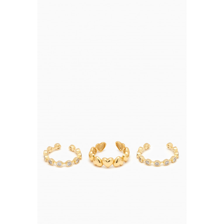 The Jewels Jar - Esmé Stacked Ring Set in 18kt Gold-plated Sterling Silver