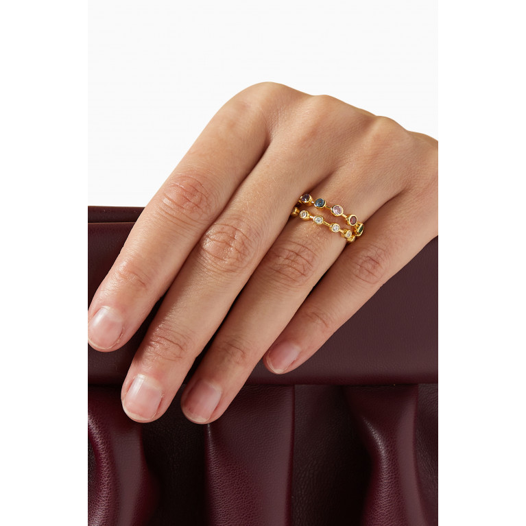 The Jewels Jar - Kaleidoscope Double Ring Stack in 18kt Gold-plated Sterling Silver