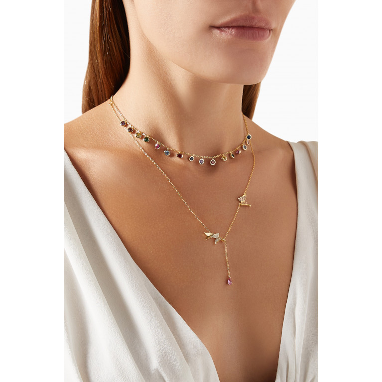 The Jewels Jar - Astrid Lariat Layered Necklace Set in 18kt Gold-plated Sterling Silver