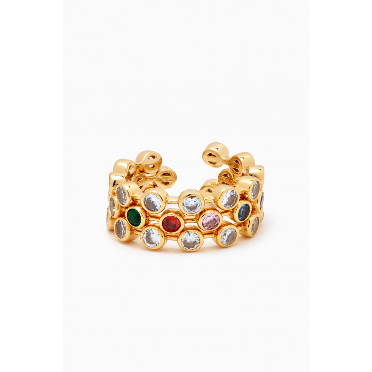 The Jewels Jar - Kaleidoscope Stacked Ring Set in 18kt Gold-plated Sterling Silver