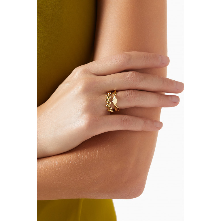 The Jewels Jar - Alice Double Ring Stack 18kt Gold-plated Sterling Silver