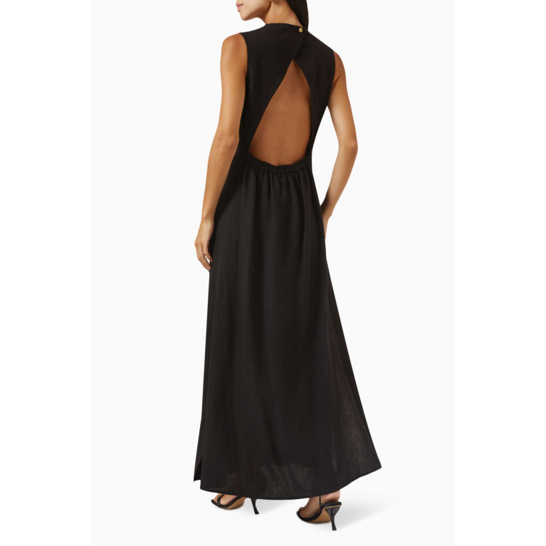 Le Kasha - Marassi Dress in Linen Black