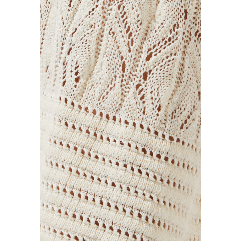Le Kasha - Amon Crochet Maxi Skirt in Linen