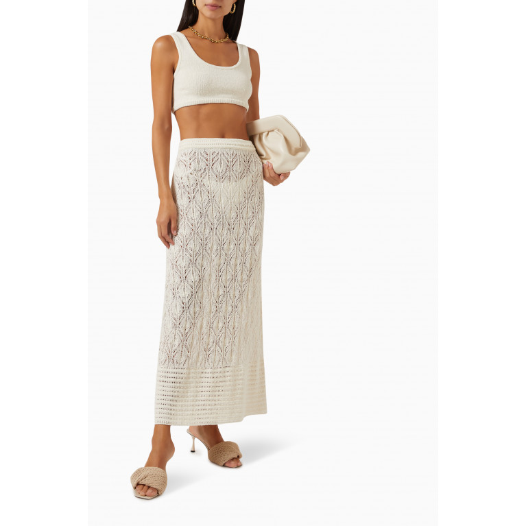 Le Kasha - Amon Crochet Maxi Skirt in Linen