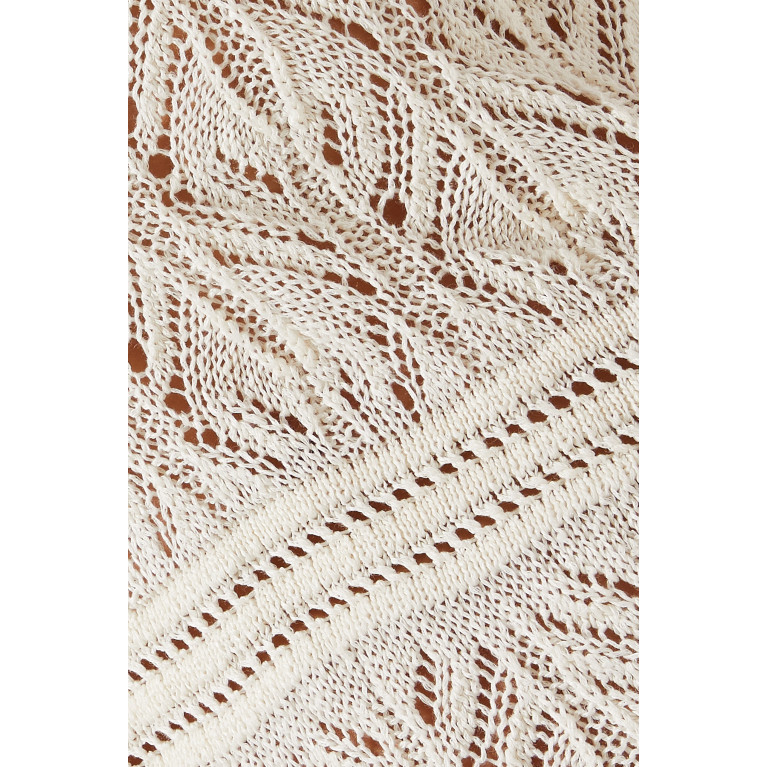 Le Kasha - Qara Crochet Maxi Dress in Linen