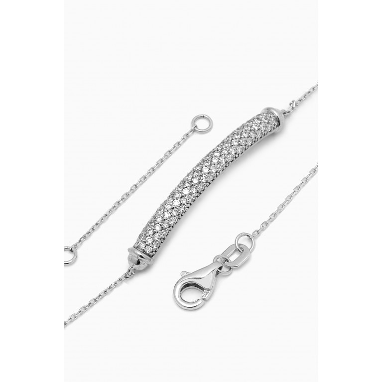 NASS - Diamond Barrel Pavé Chain Bracelet in 14kt White Gold Silver