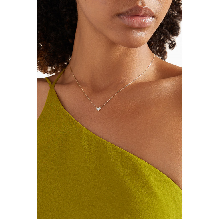 NASS - Mini Pavé Diamond Heart Pendant Necklace in 14kt Gold Yellow