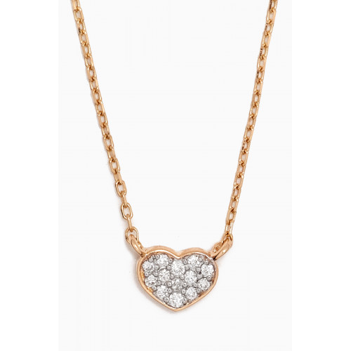 NASS - Mini Pavé Diamond Heart Pendant Necklace in 14kt Gold Yellow