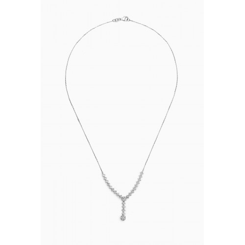 NASS - Round Pavé Diamond Necklace in 14kt White Gold