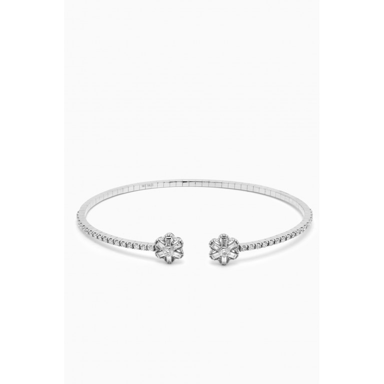 NASS - Blossom Pavé Diamond Open Bandle in 14kt White Gold Silver
