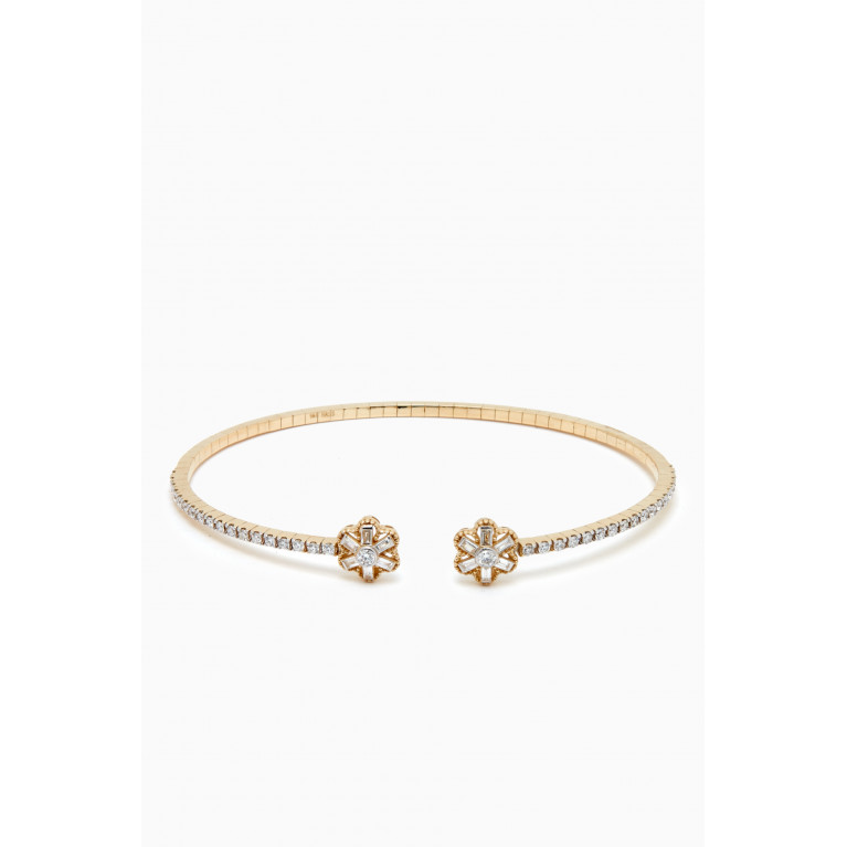 NASS - Blossom Pavé Diamond Open Bandle in 14kt Gold Yellow